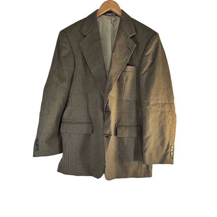 Vintage Haggar Mens Brown Tweed Sport Coat/Blazer 2 Button Polyester/Wool SZ 40