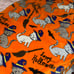 Boos hisses & Halloween orange witch witchy cats throw blanket