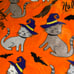 Boos hisses & Halloween orange witch witchy cats throw blanket