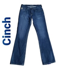 Cinch Reed Blue Cotton Denim Cinch Up Jean Pants For Men Size 35 x 38