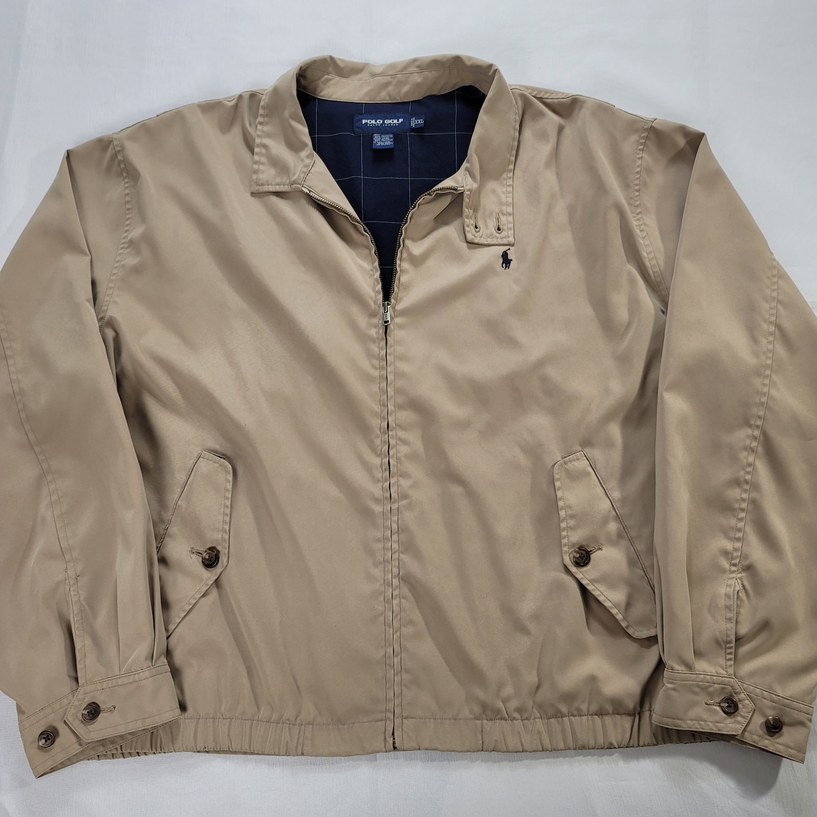 Polo Golf Jacket Mens 2XL Vintage Ralph Lauren Khaki Light Weight