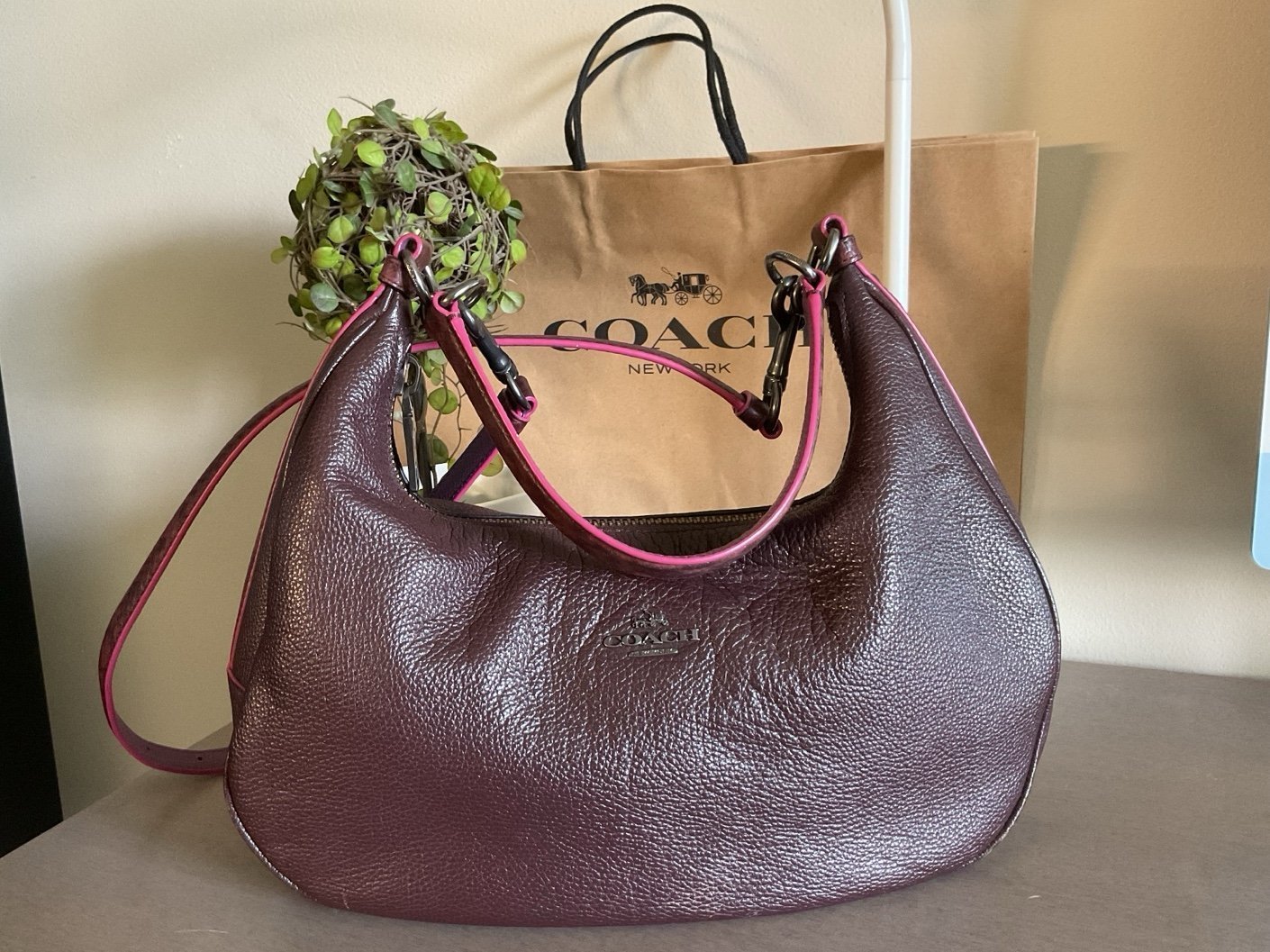 Coach Hobo bag - Burgundy - Leather - EUC