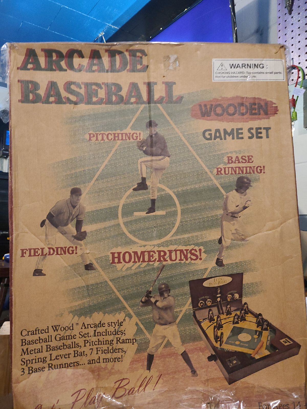 Arcade baseball wooden game set