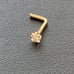 14kt. Gold L Bend Nose Piercing Prong Se