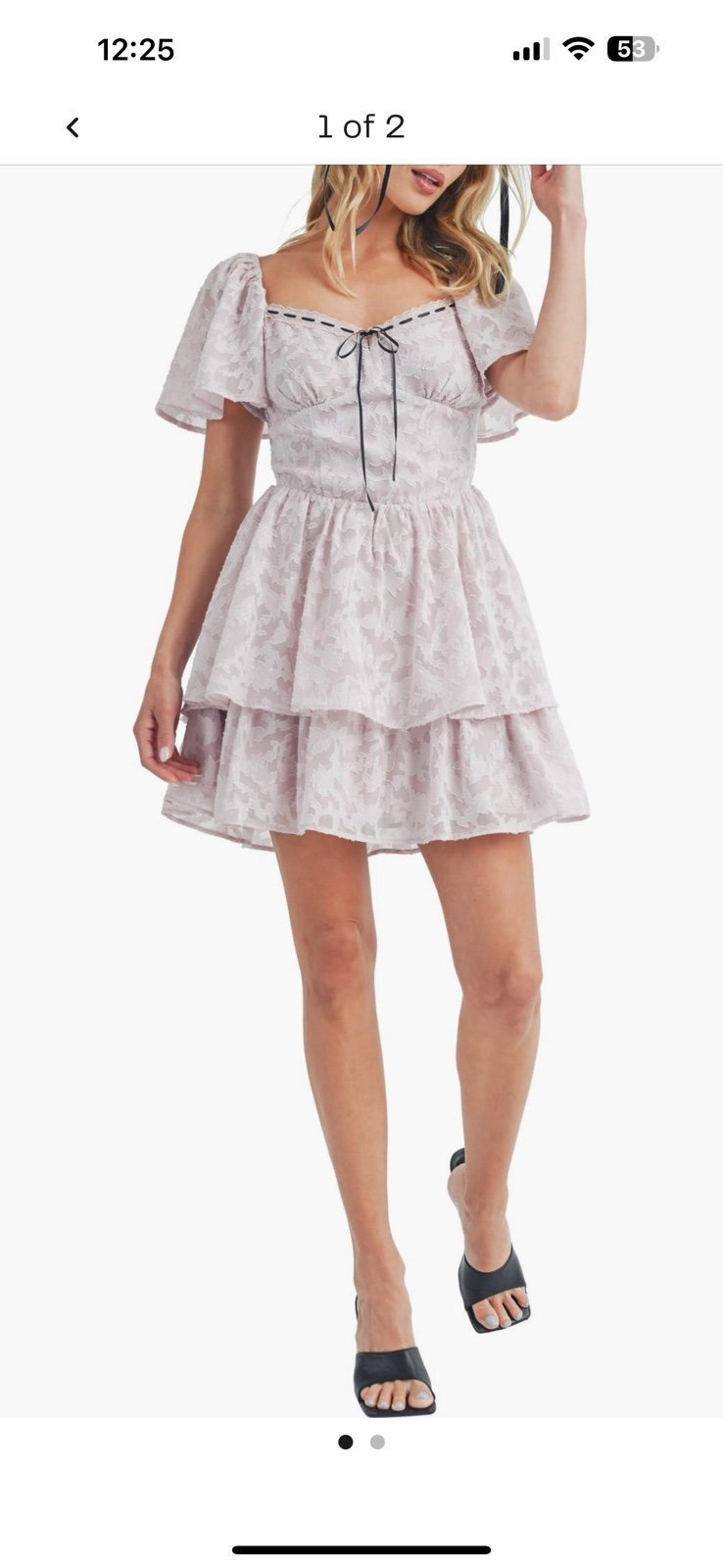 NWT Lush lilac short sleeve tiered mini dress size S