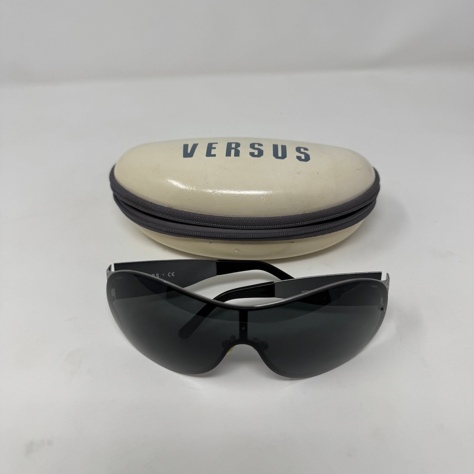 Versus by Versace Black Silver Big Sunglasses with Zippered Case MOD 5038-B