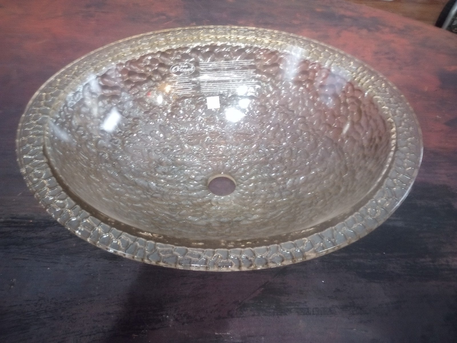 Beautiful semi transparent bathroom vanity sink bowl.... Have two if need