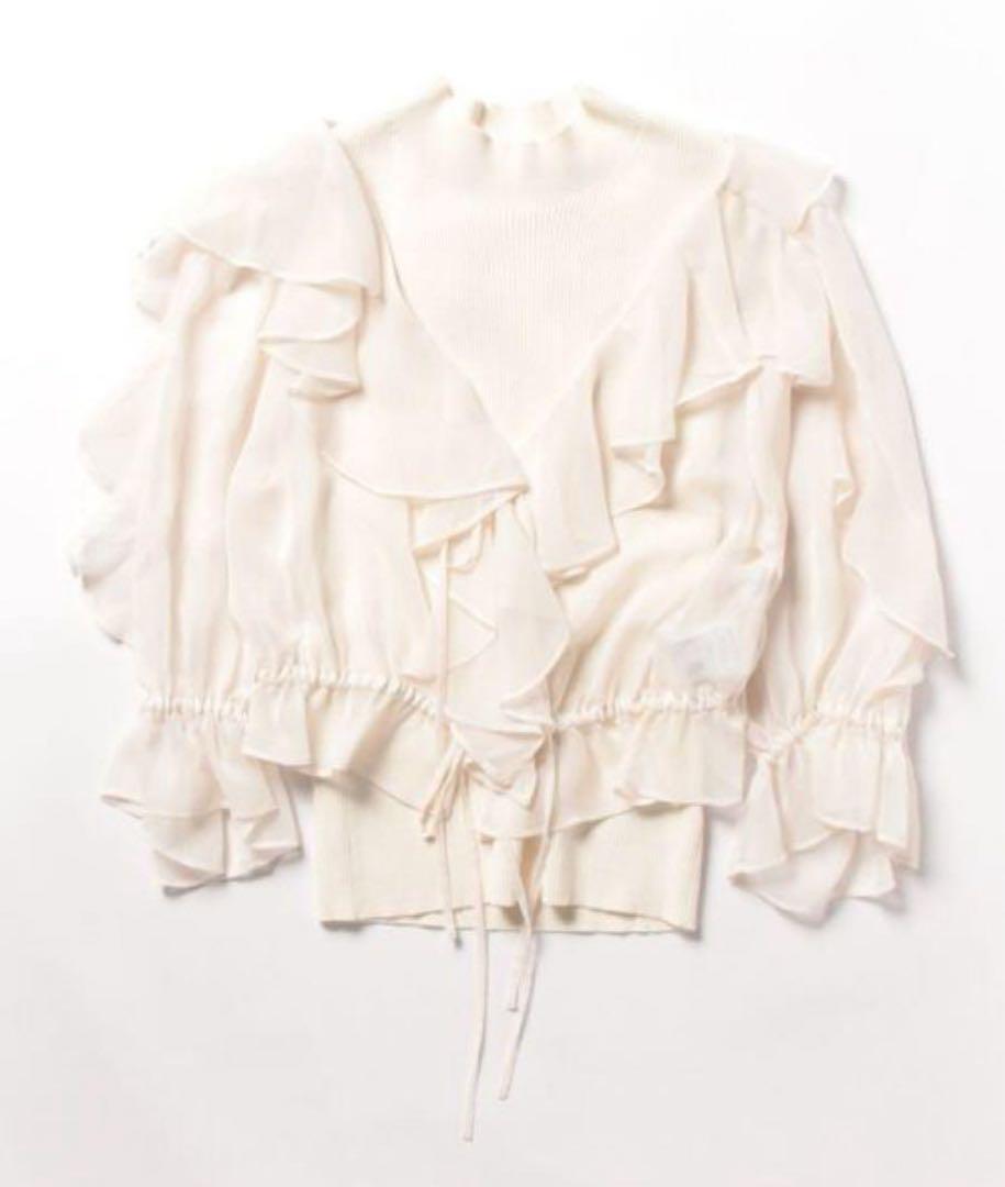 SNIDEL Frill Layered Knit Pullover