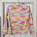 IBKUL Long Sleeve Zip Mock Neck Jessie Size Large Watermelon Multi Icefil UPF 50