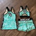 World Cup Varsity gym wide MINT practice wear set bra, shorts & tank Adult S/M