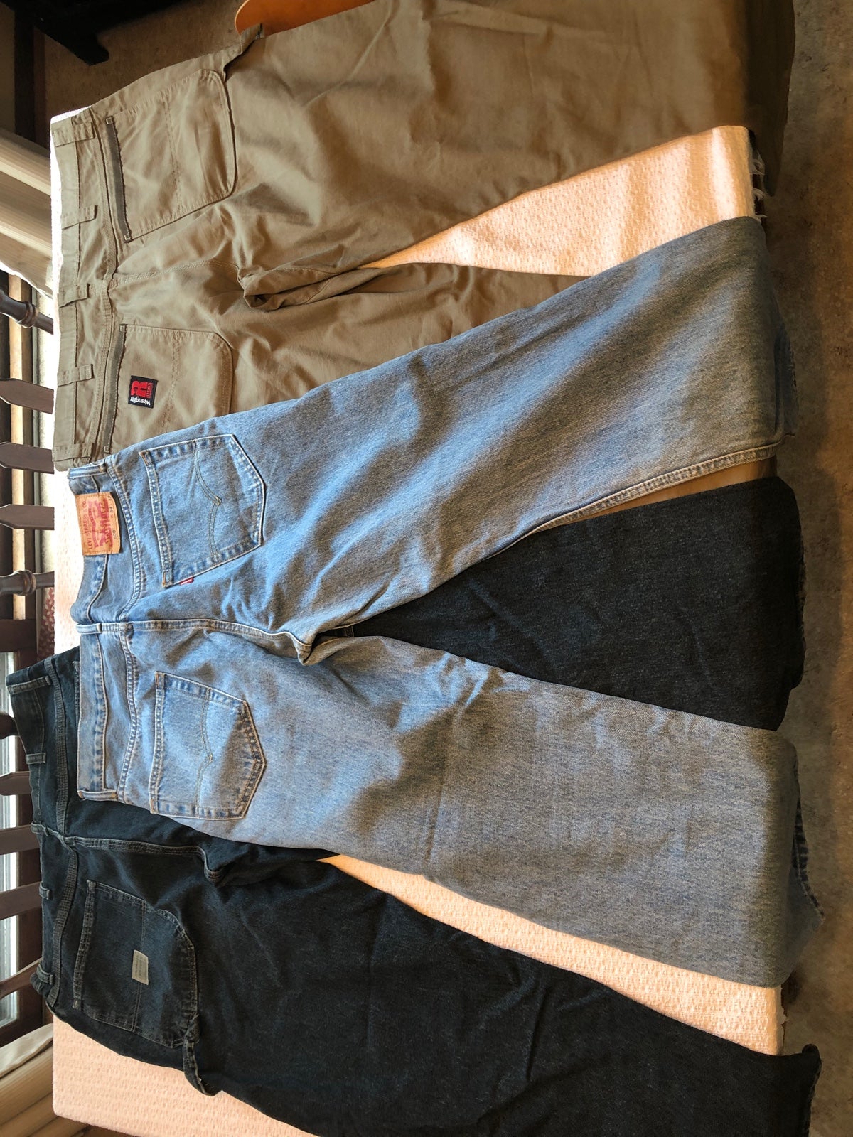 34x32 Levi’s 550 Wrangler Riggs Wrangler Original Jeans 3 Pair 34x32 Excellent
