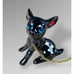 Mid Century Black Deer Fawns Chain White Spots Blue Eyes Sonsco Japan Redware