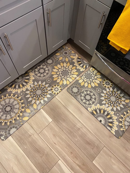 Kitchen Rugs Set of 2 Anti Fatigue Mats for Kitchen Floor Cushioned Mats