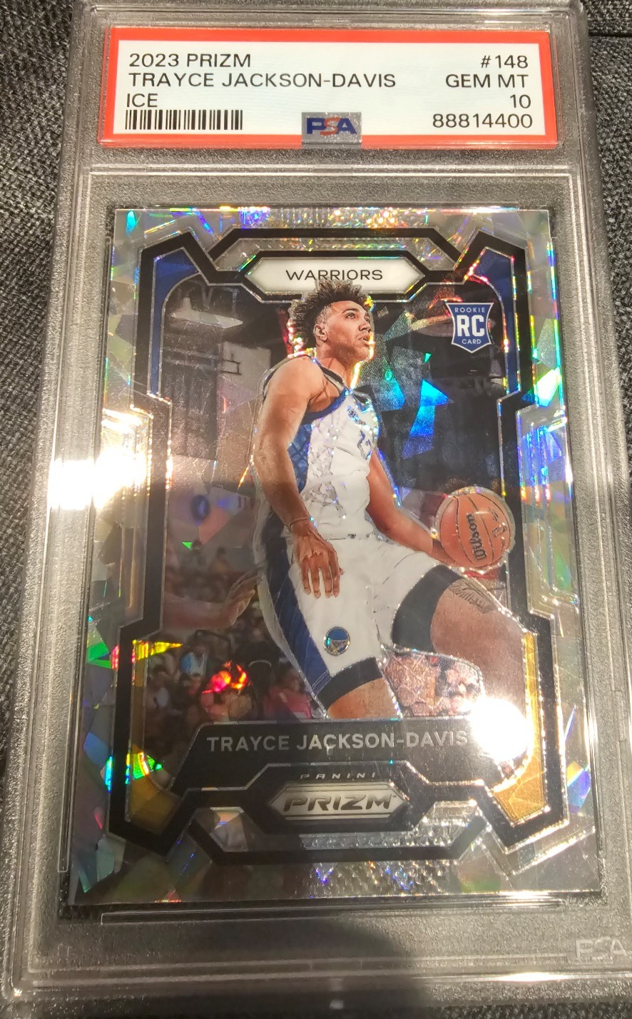 2023 Panini Prizm Cracked Ice Trayce Jackson-Davis Rookie PSA 10