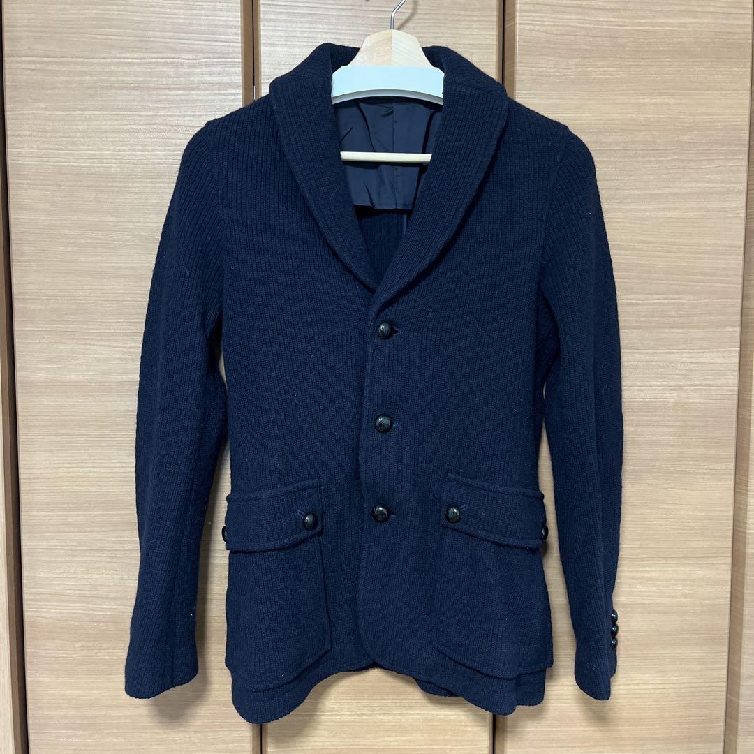 Navy shawl collar cardigan