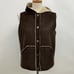 Lauren Ralph Lauren Women's Jacket Vest Hooded Small Brown Sleeveless Faux Suede
