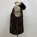 Lauren Ralph Lauren Women's Jacket Vest Hooded Small Brown Sleeveless Faux Suede
