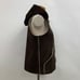 Lauren Ralph Lauren Women's Jacket Vest Hooded Small Brown Sleeveless Faux Suede