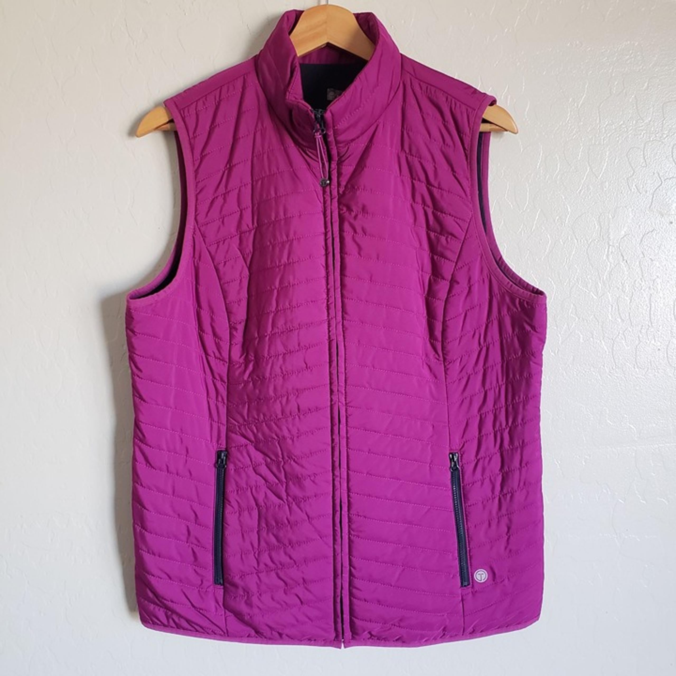 Talbots Full Zip Quilted Vest Jacket Berry Women's Medium NEW Lightweight Puffer