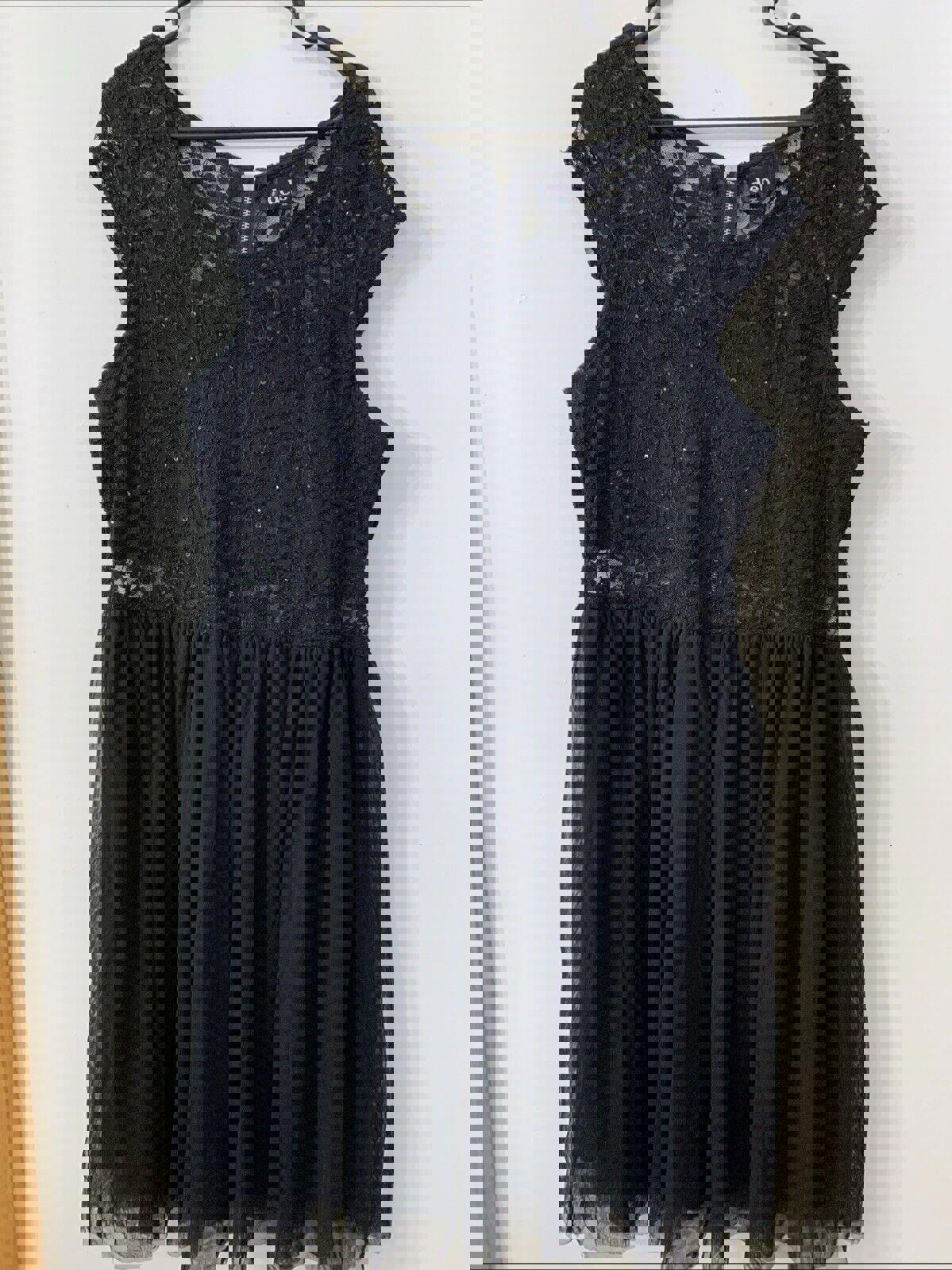 VTG Y2K Black Mini Dress Plus Size 3x Fairy Grunge Dark Romantic Whimsigoth Prom