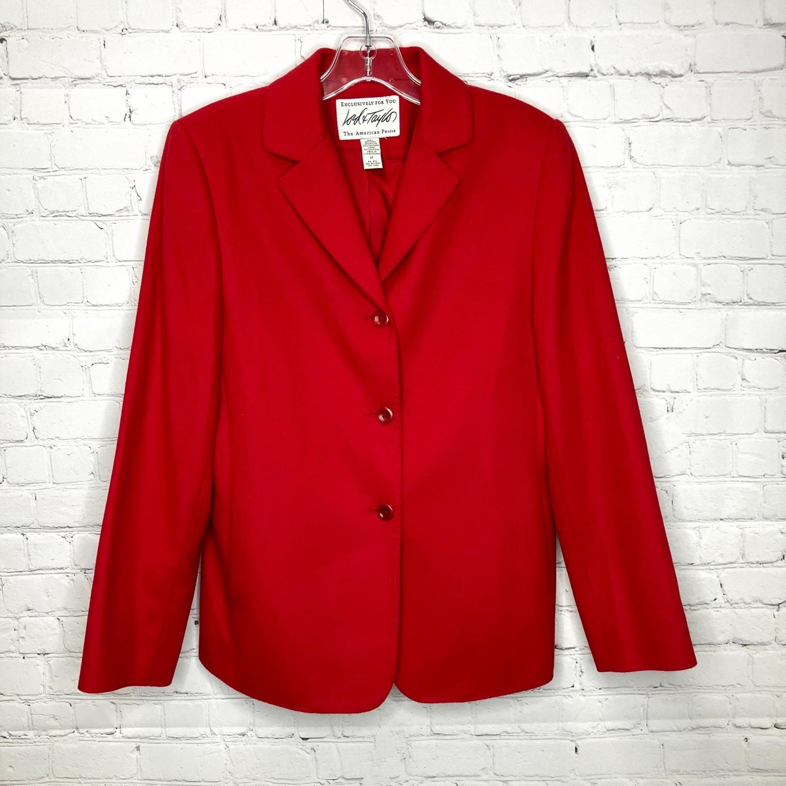 Lord & Taylor Vintage Wool Blend Red Women’s Blazer 8P