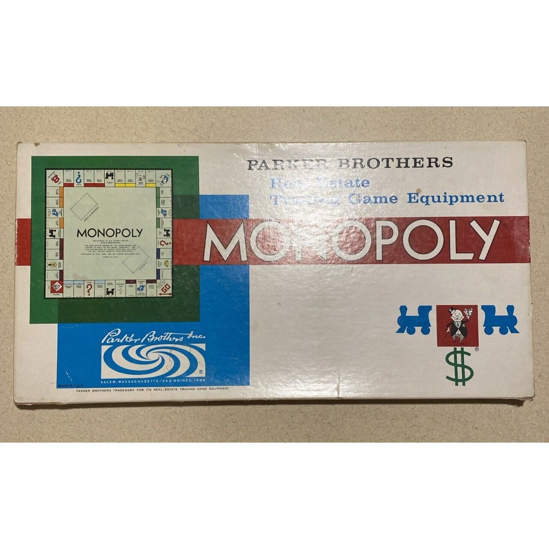 Vintage 1961 Monopoly Board Game Parker Brothers Classic Original