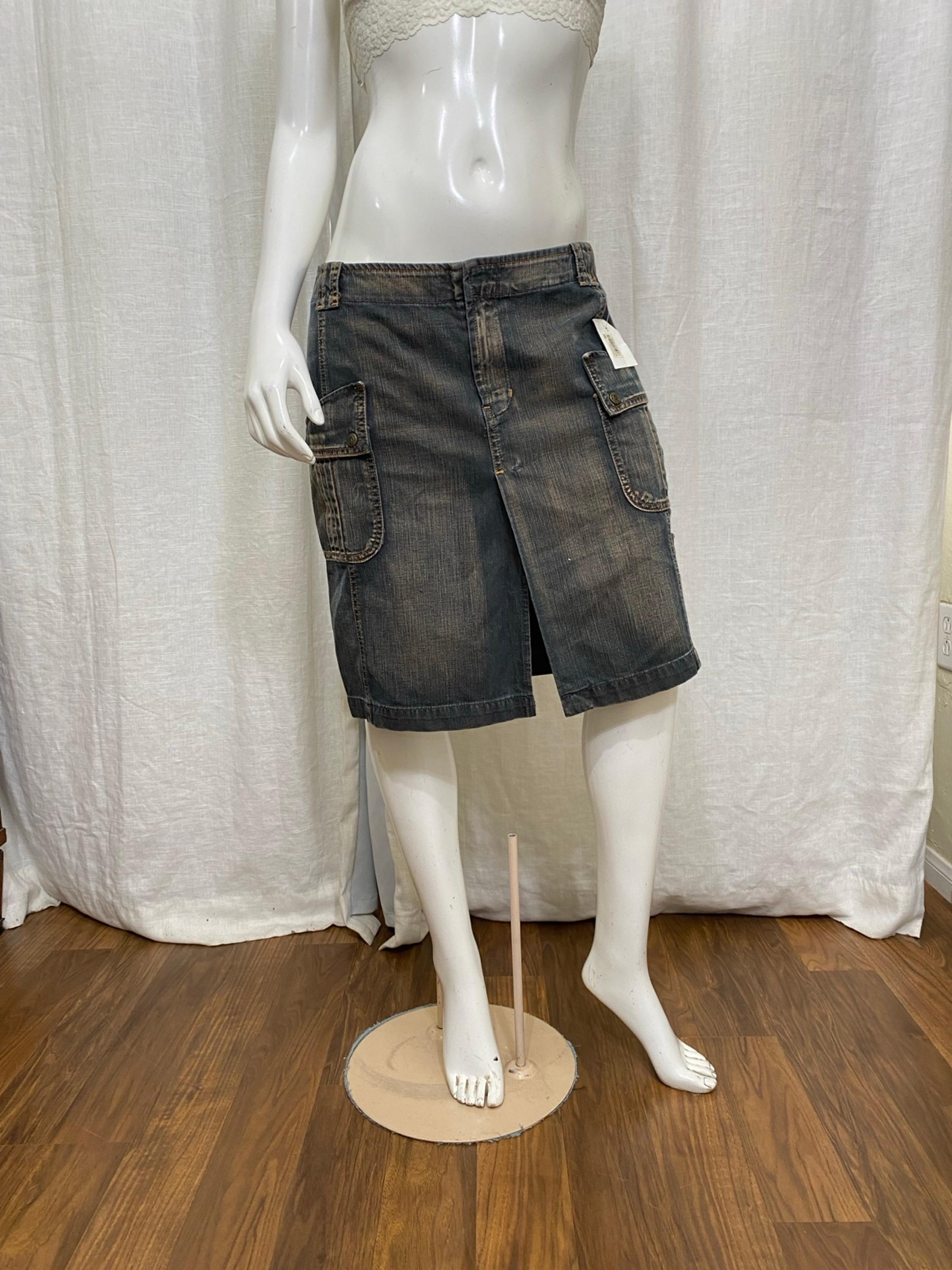 vintage 90s 7 all mankind cargo denim skirt size:31