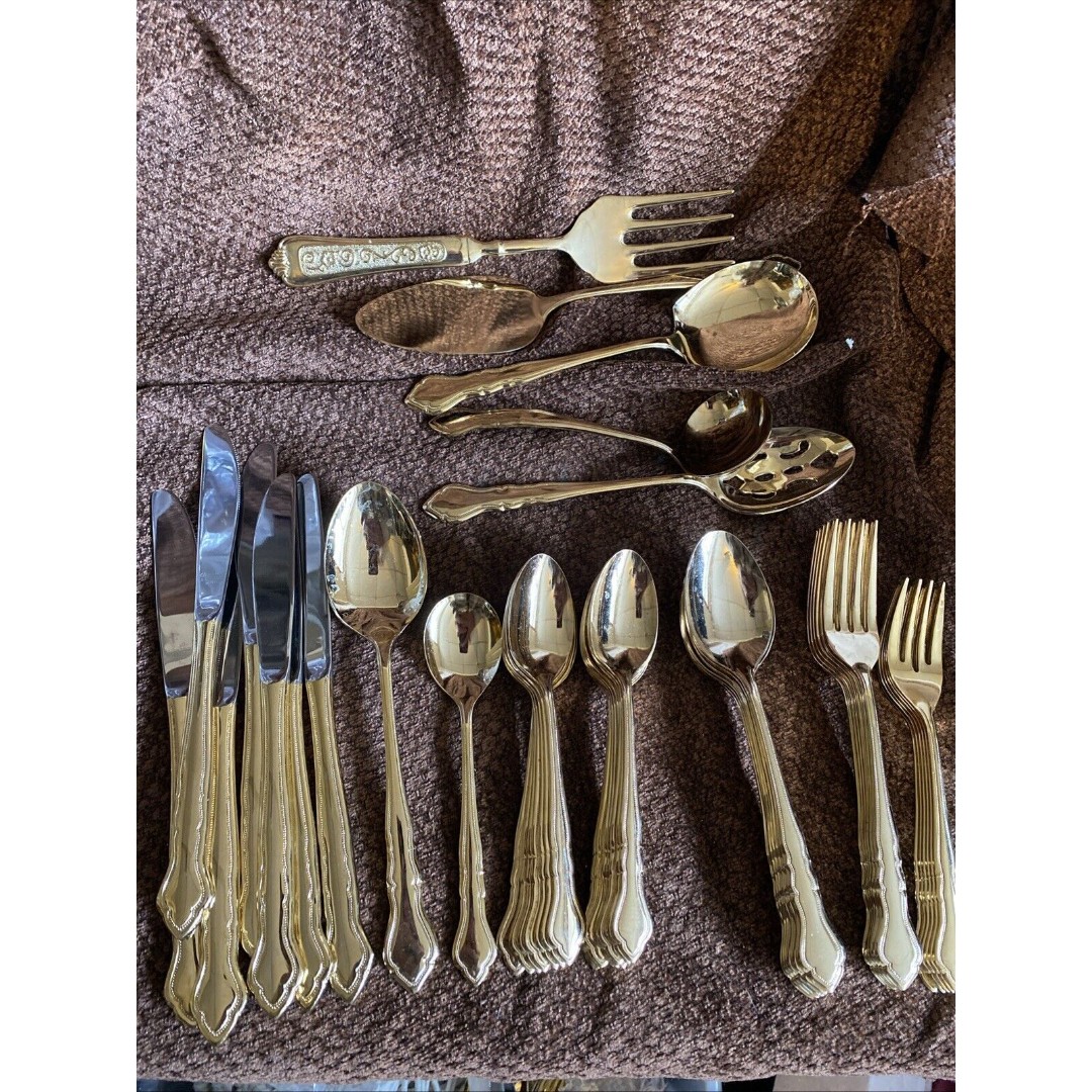 48 Piece 24K Gold EP Elegance Japan Flatware set