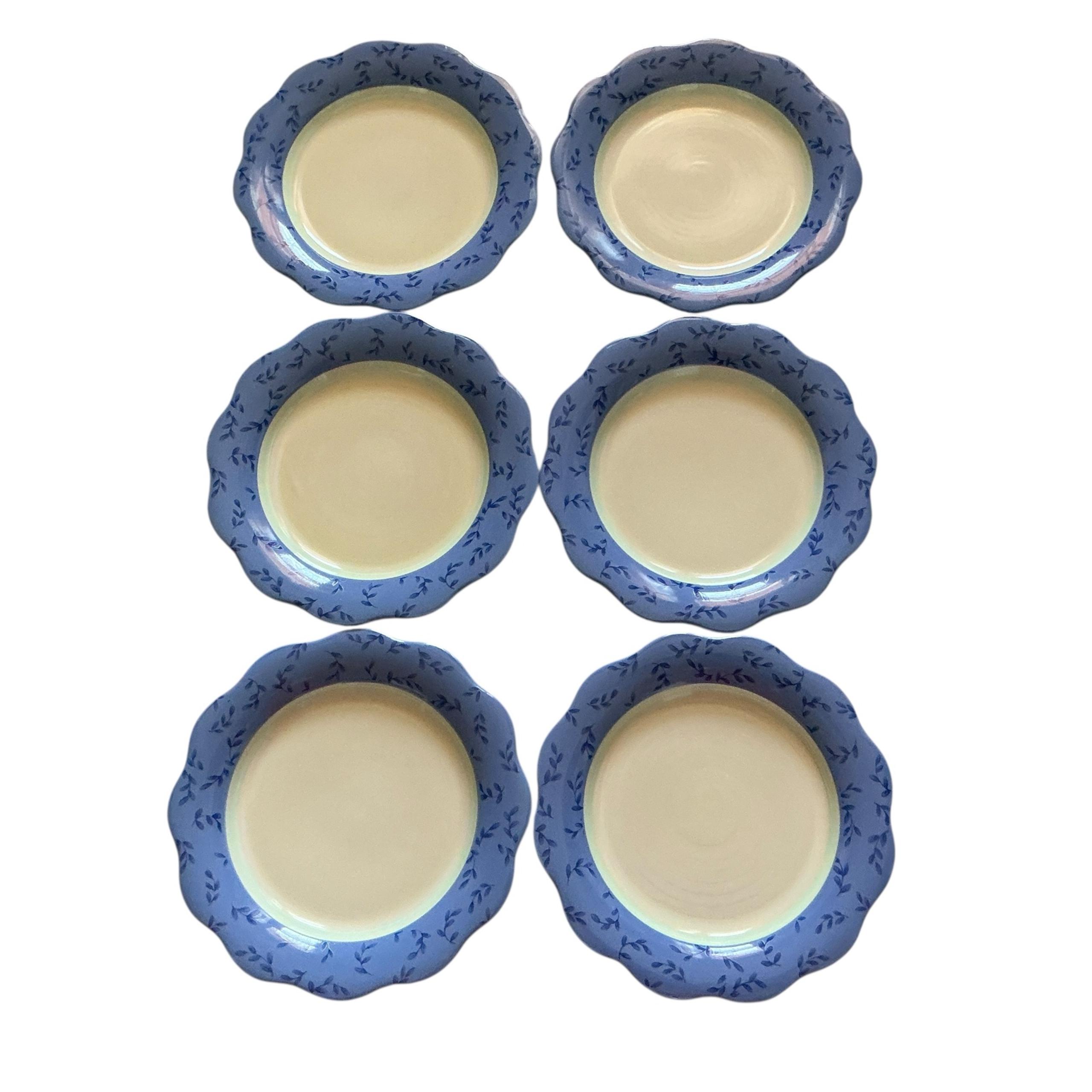 Pfaltzgraff summer breeze scalloped  salad plates set 6