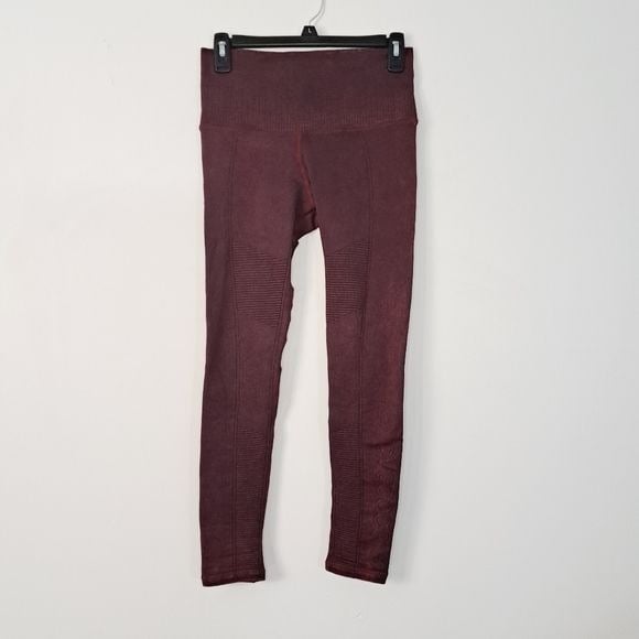Avocado Vintage Phoenix Fire Moto Leggings in Burgundy