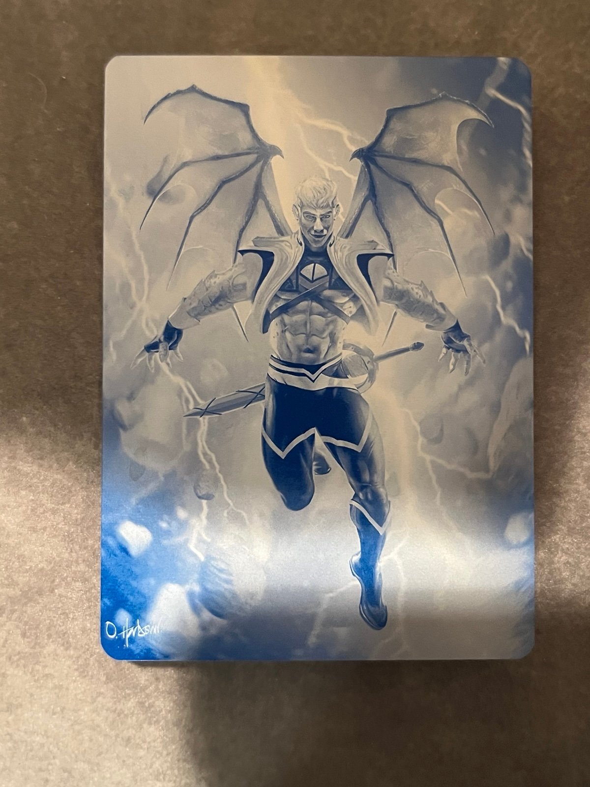 2023 Upper Deck Marvel Flair Base Card Printing Plate 1/1 Cyan #86 HULKLING