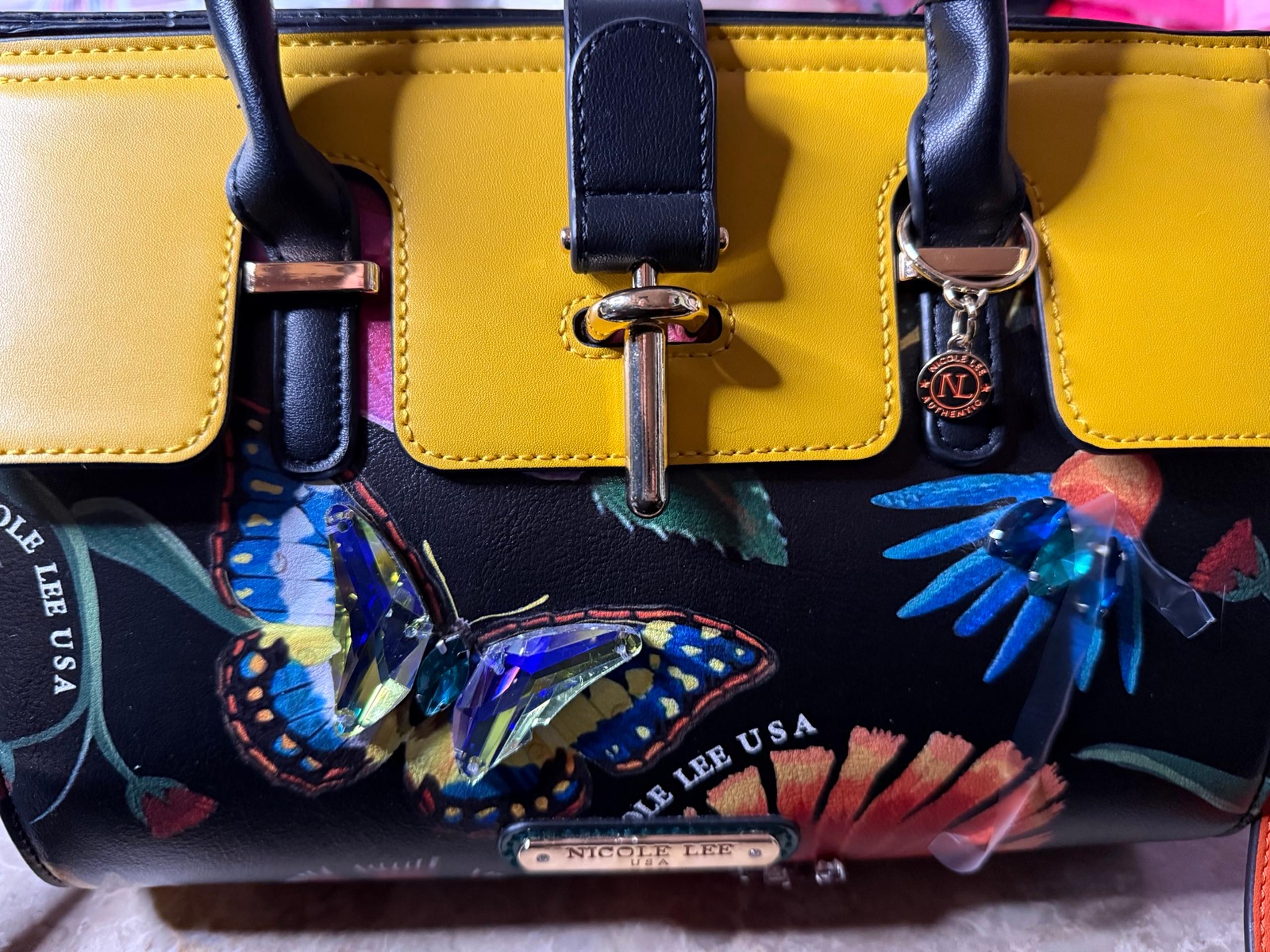 NICOLE LEE Butter Flower Handbag NEW
