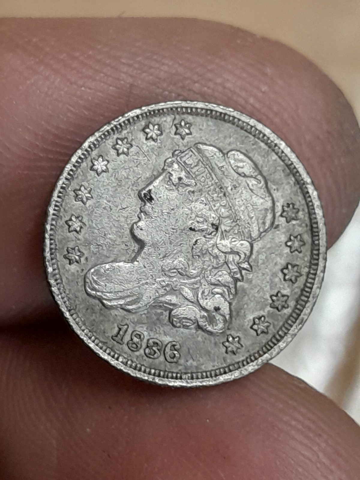 1836 US Bust Silver Half Dime VF