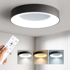 LED Flush Mount Ceiling Light with Remote Control 11 Inch Black