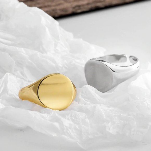*NEW 925 Silver Signet Resizable Ring