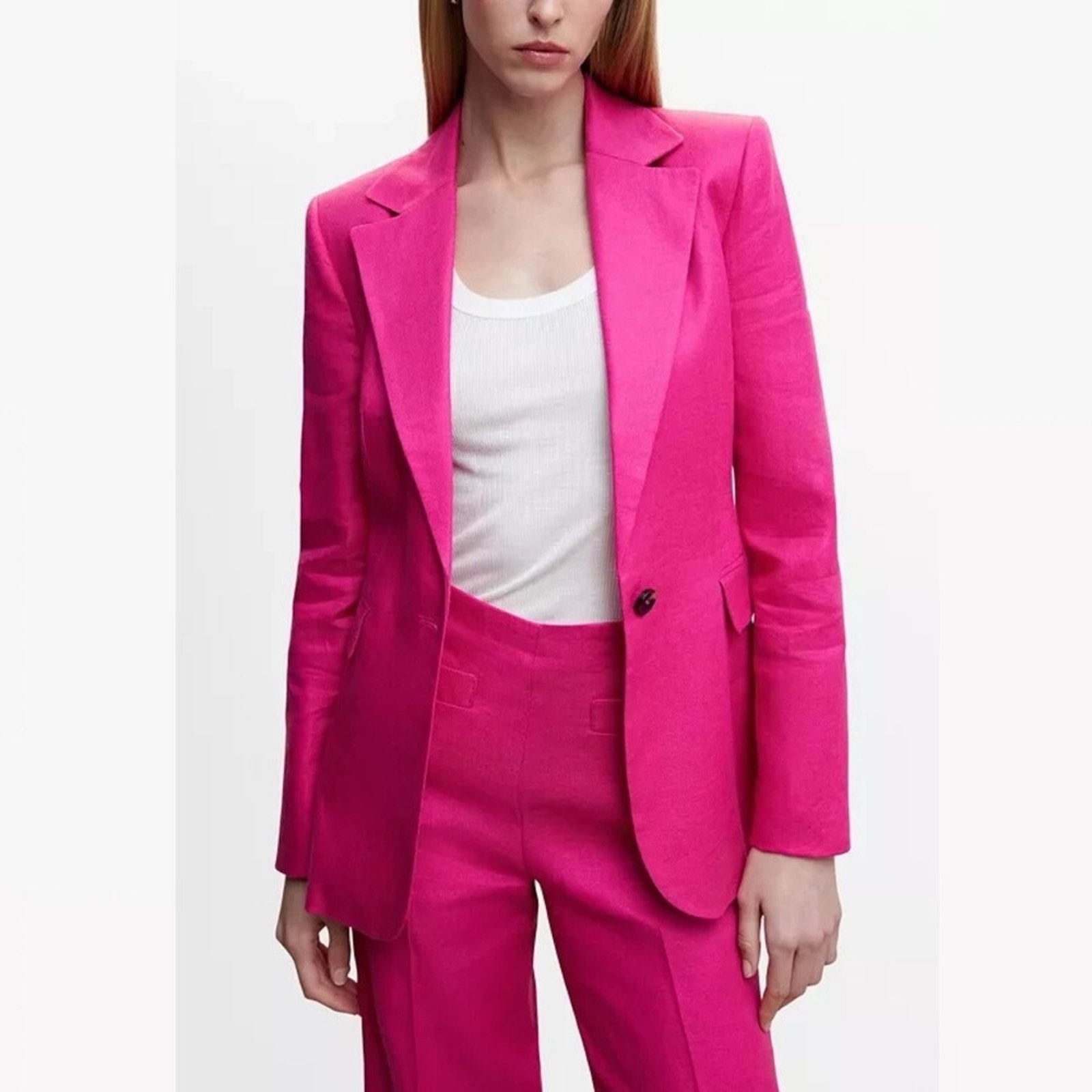 Vtg Brooks brothers linen Blazer fuchsia pink Size 10 Preppy old money summer