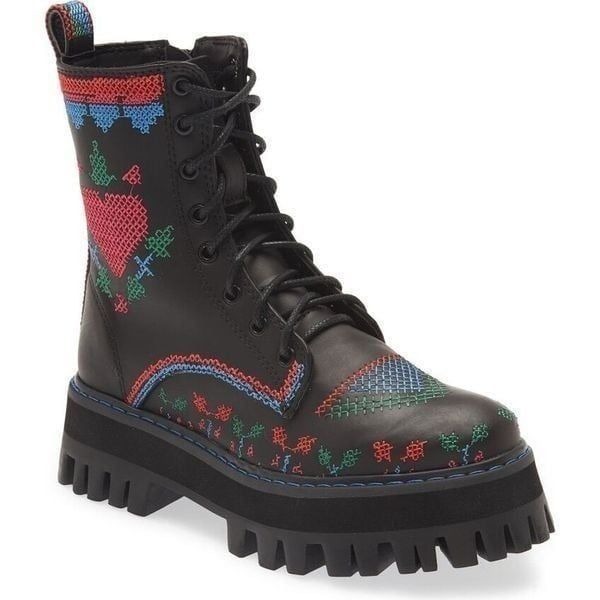 NWT Farm Rio Stitched Lace Up Boots
