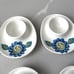 Figgjo Flint Norway Set 8 Egg Cups Mid Century Modern Scandinavian Design Floral