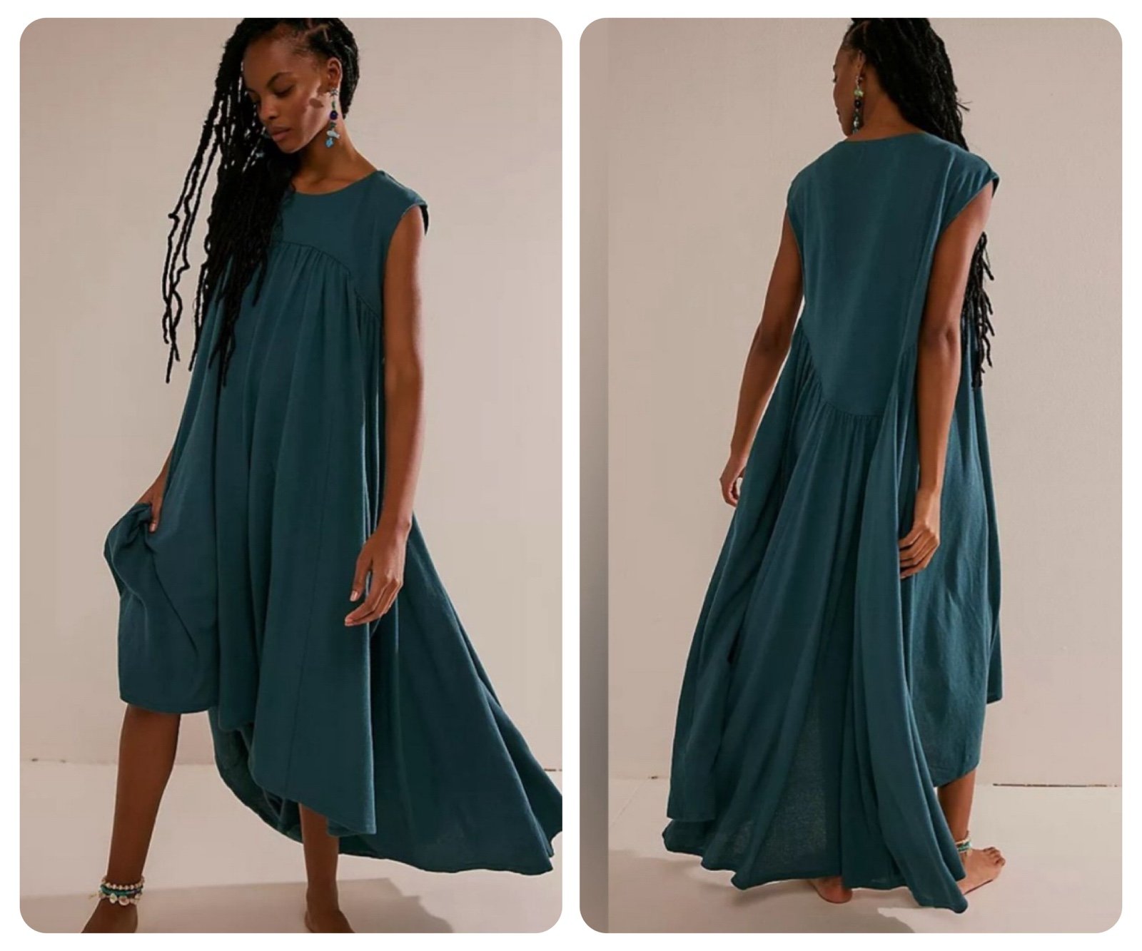 Free People Beach Madelyn Midi Dress Size XS (oversized) Mediterranean NWOT