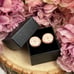 Elegant White and Gold Round Laser Engraved Floral Cufflinks