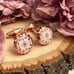Elegant White and Gold Round Laser Engraved Floral Cufflinks