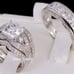 His Hers Princess Diamond Cut Real 925 Wedding Band Rings Engagement Ring