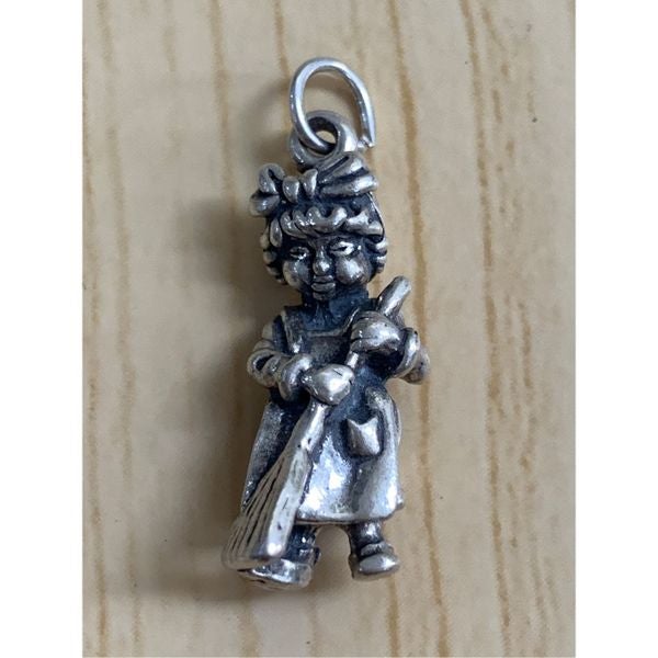 .925 Sweet Girl Sterling Silver Jewelry Charm #fairytale