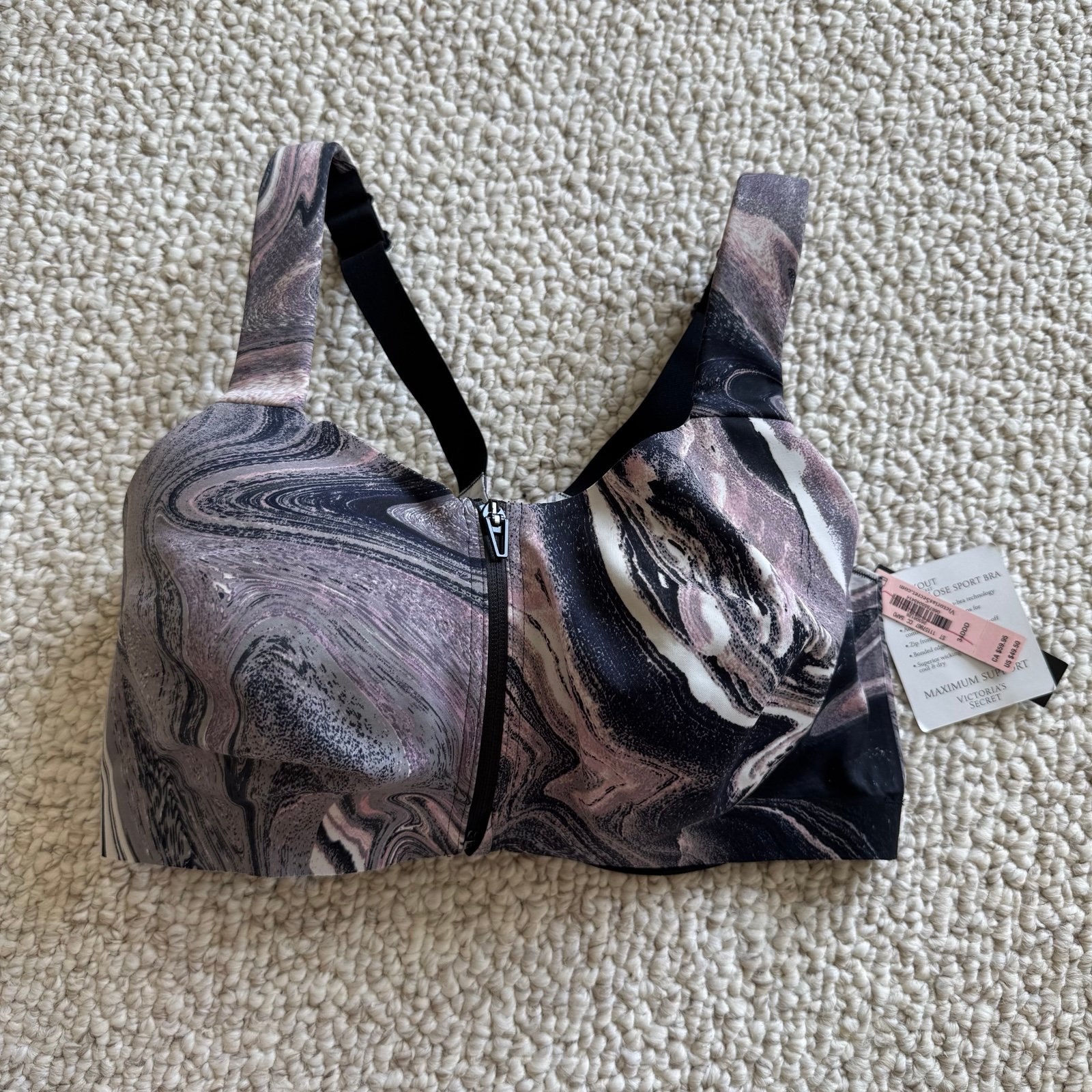 NWT Victoria's Secret Purple Knockout Front Close Sports Bra Size 34DDD 34F