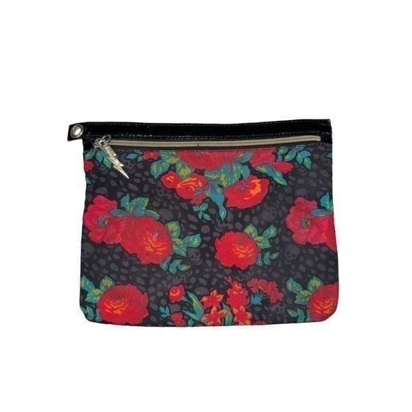 Vtg 90's Betsey Johnson Betseyville Black Gray Cheetah Skull Red Floral Large Ny