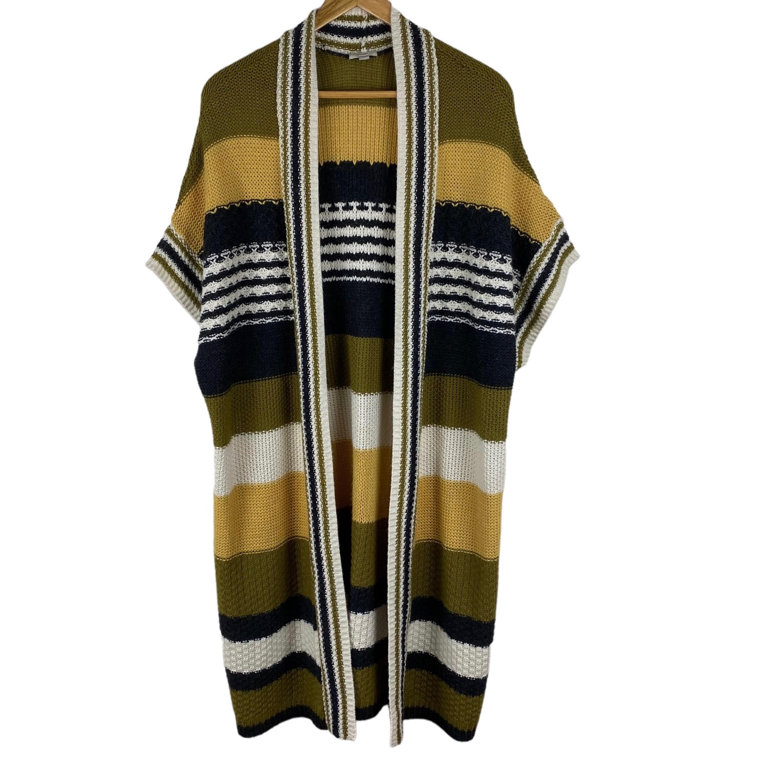 Ecote Duster Cardigan Sweater Open Long Oversized Color block Stripes Size XS/S