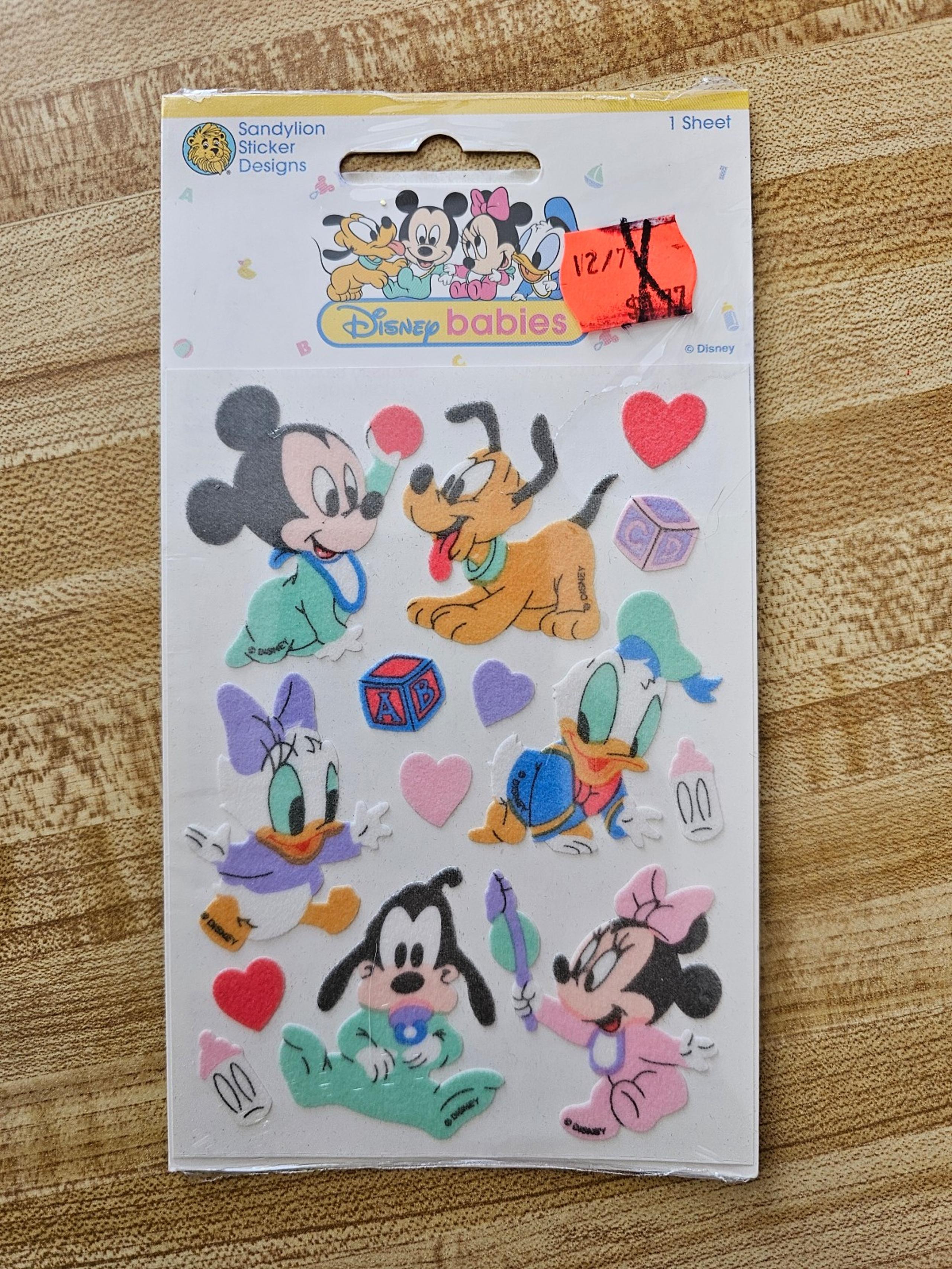 Vintage Sandylion Disney Babies Fuzzy Stickers
