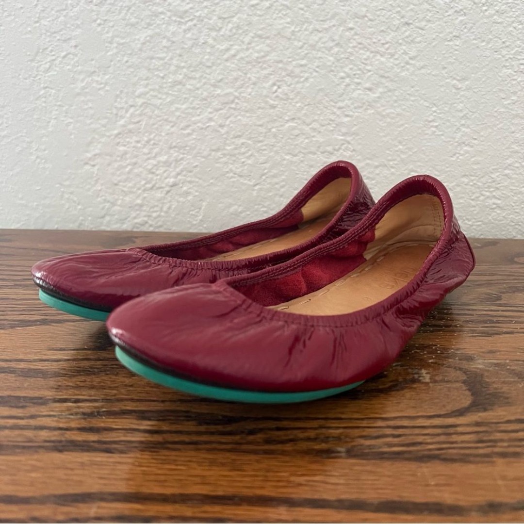 Tieks Ruby Red Patent Leather Ballet Flats Size 6