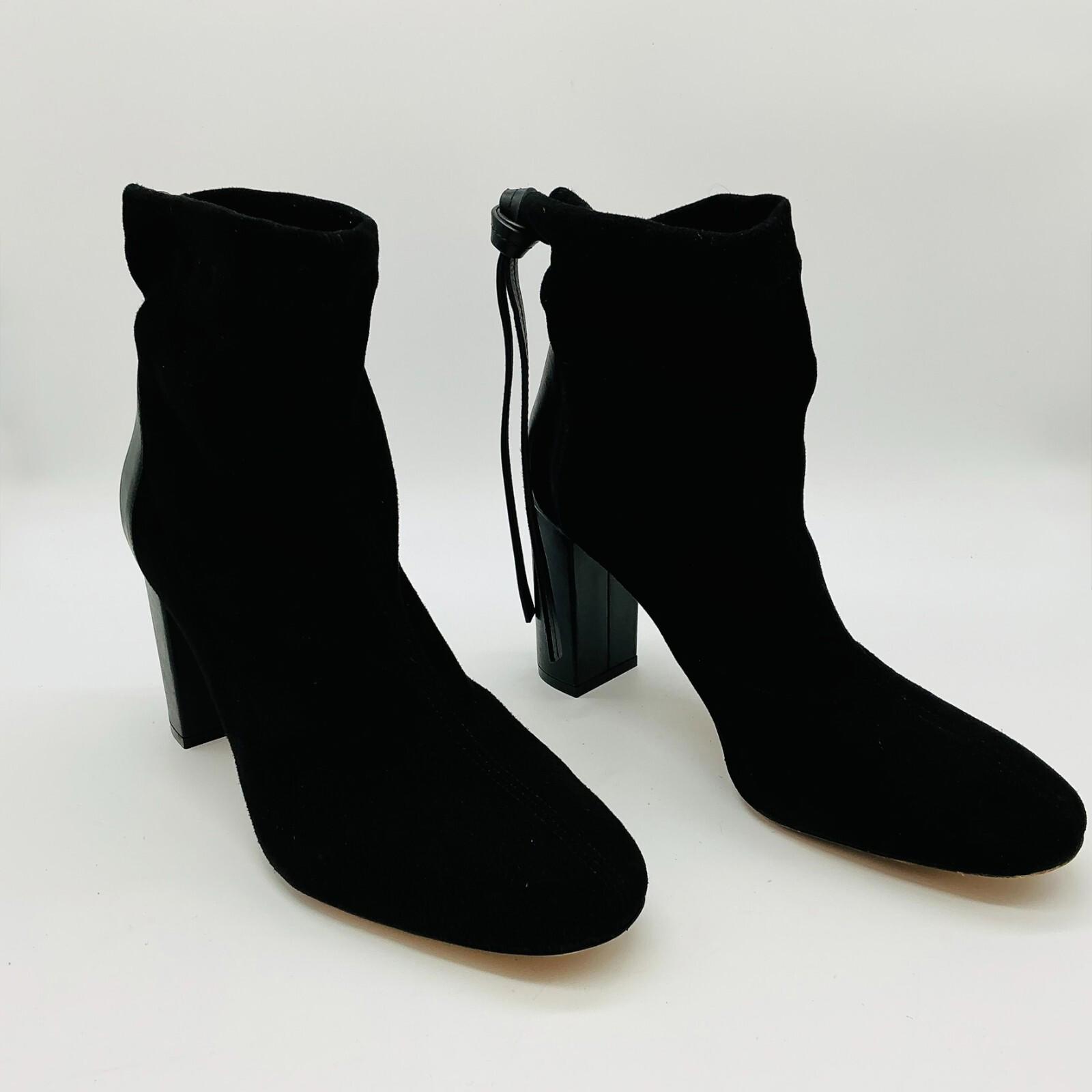 Stuart Weitzman Black Suede/Leather Wolfe Ankle Boot 10M