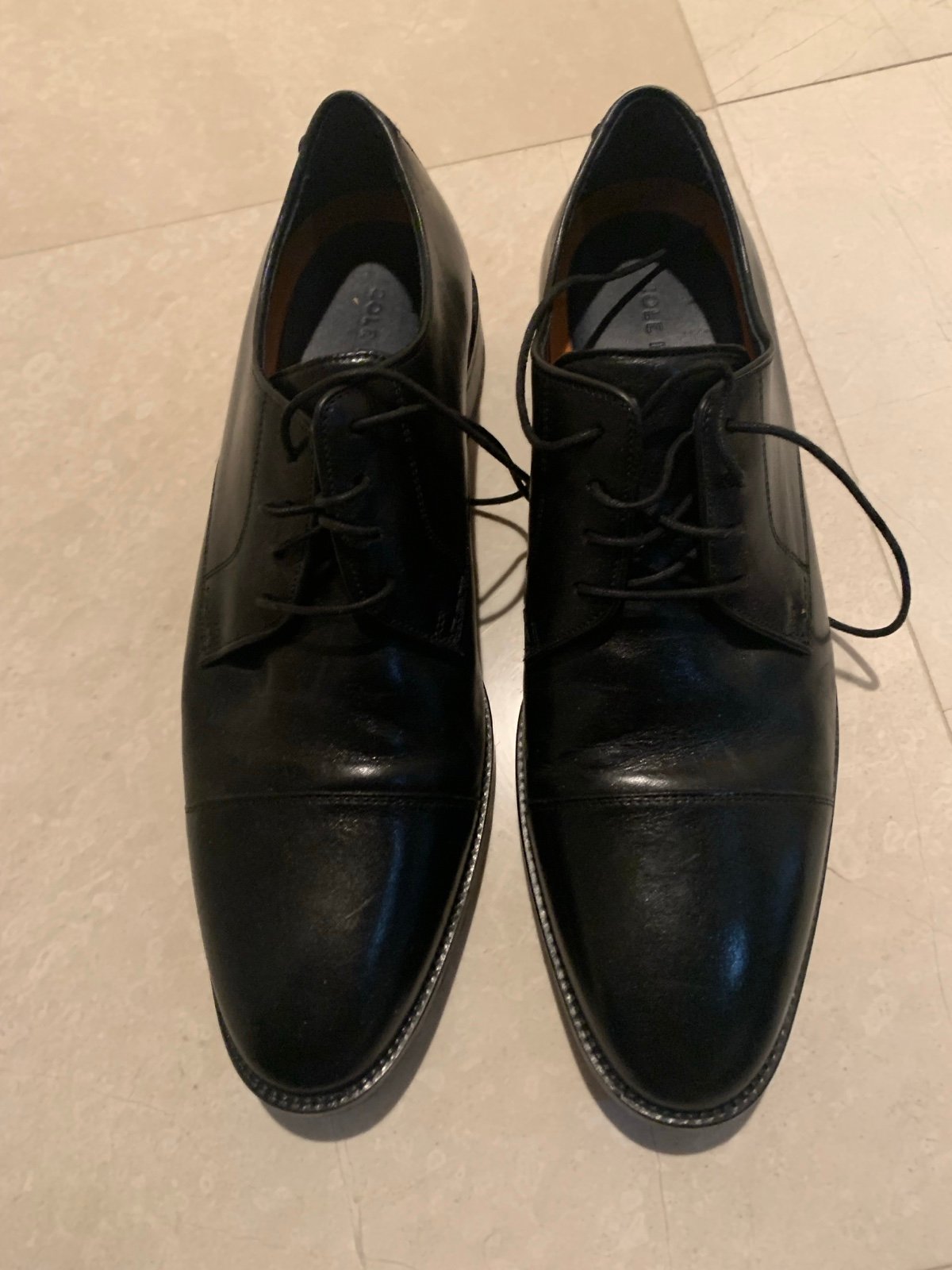 COLE HAAN Padded Hartsfield Cap Toe Lace-Up Leather Dress Oxford Mens Shoes